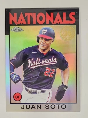 Juan Soto 2021 Topps 35th Anniversary Refractor 1986 Topps Insert # 86BC-4 - Image 1 of 2