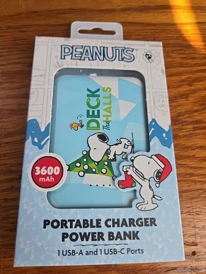 Banco de alimentación cargador portátil Peanuts Snoopy & Woodstock - 3600 mAH - Nuevo en caja Foto 1 de 4
