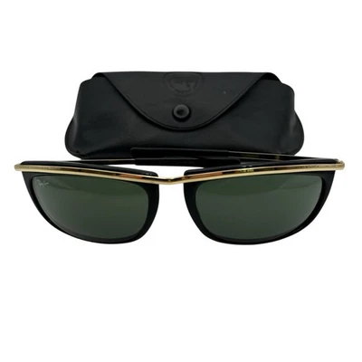 ÓCULOS DE SOL OLÍMPICO VINTAGE B&L RAY BAN PRETO/DOURADO - Imagem 1 de 4
