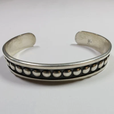 James Avery 925 Sterling Silver 24.3g Beaded Cuff Bracelet #57576K - Image 1 of 4