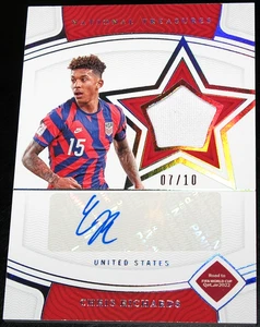 2022 Tesori Nazionali WC Chris Richards Star Swatch Firme Auto ORO #/10 - Foto 1 di 3