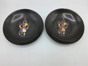 Couroc Kachina Bowls Black Resin Vintage Set Of 2 - Picture 1 of 7