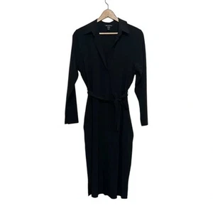 Athleta Urbanite Dress Womans Size Small Black Button Front Belted Travel Casual - Picture 1 of 13