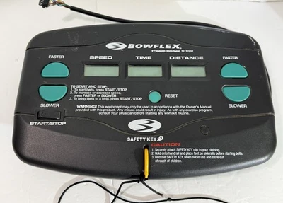 BOWFLEX TREADCLIMBER TC1000 DISPLAY CONSOLE ASSEMBLY & SAFETY KEY *TESTED* - Image 1 of 4