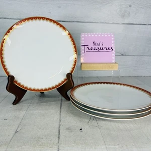 Fitz & Floyd FIT87 Red Borders Gold Fans & Dots Porzellan Salatteller 4er Set - Bild 1 von 18