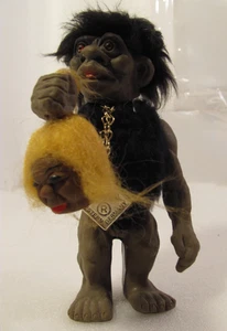 Heico Troll Wackelkopf Puppe Vintage 60er Original W. Germany Kopfjäger Spielfigur R - Bild 1 von 14