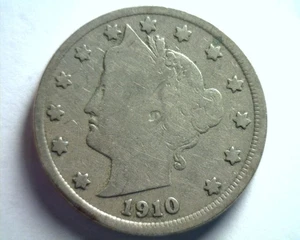 1910 LIBERTY NÍQUEL BUENO+ G+ BONITO ORIGINAL MONEDA BOBS MONEDAS ENVÍO RÁPIDO 99c - Imagen 1 de 2