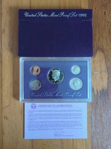 1992 US United States Mint Coin Proof Set mit Etui Stempelglanz - Bild 1 von 2