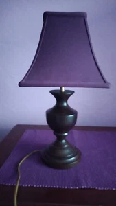 TISCHLAMPE LANDHAUS SHABBY CHIC HOLZ mit LAMPENSCHIRM LAURA ASHLEY 40 cm - Bild 1 von 5