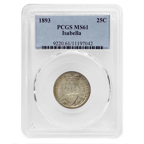 1893 Isabella Silver Quarter Dollar 25C PCGS MS 61 Cover