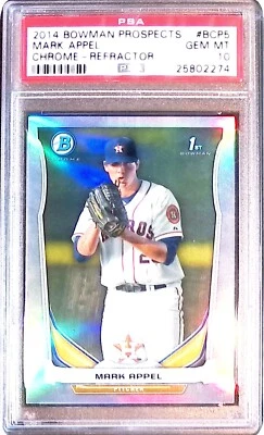 Bowman Prospects 2014 refractor cromado/500 #BP5 Mark Appel PSA 10 novato Foto 1 de 2