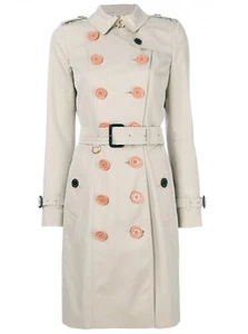 Women Burberry The Chelsea Long Trench Coat Stone Size US4 - Picture 1 of 11