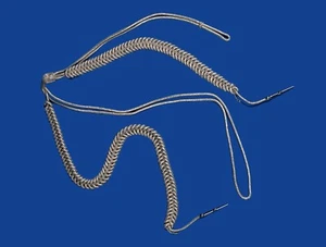 Alu doppelte Fangschnur, Fourragère Aiguillettes MIT Stiften - große Ausführung - Picture 1 of 1