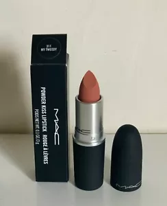 NEW! MAC POWDER KISS LIPSTICK - MY TWEEDY ( BLUSHY NUDE ) - SALE - Picture 1 of 3