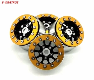 E-VIRATRUE 1.9''Aluminum Wheels fit TRX4/TRX6/Axial SCX10  Black 4pcs - Picture 1 of 23