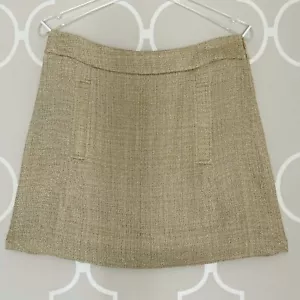 ETRO Designer Metalic Gold Skirt Two Front Pockets sz IT 46/ US 10 NWT - Picture 1 of 4