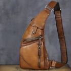 Genuine Leather Sling Bag for Men Real Leather Handmade Chest Crossbody Purse