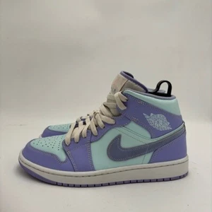 Nike Air Jordan 1 Men’s 9 Mid Purple Aqua Blue Pulse Sneakers - Picture 1 of 10