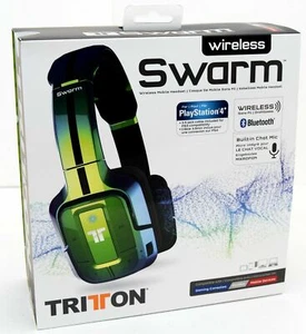 NEW Mad Catz Tritton Wireless Swarm Headset Bluetooth PS4/PS3/PC/iPhone 6+ GREEN - Picture 1 of 6