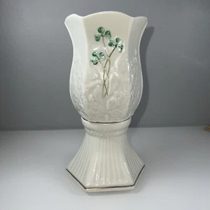 Belleek Feenlampe Friedenstauben Kleeblätter Teelicht Kerzenhalter 2 Stück - Bild 1 von 12