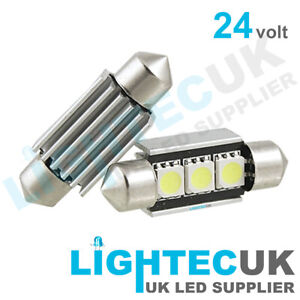 24v 36mm LED Festoon CanBus Error Free White Interior Cab Bulbs 35mm 37mm C5W UK