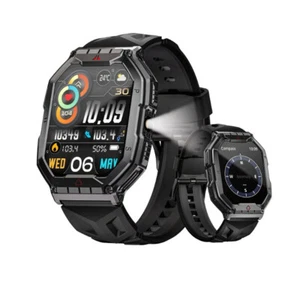 HERREN SMARTWATCH SPORTUHR MIT BLUETOOTH TELEFONFUNKTION 100+ SPORTMODI ARMBAND - Bild 1 von 24
