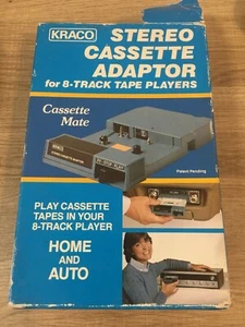 Adaptador de casete estéreo Kraco vintage para reproductores de cinta de 8 pistas modelo KCA-7 USADO EN EXCELENTE ESTADO - Imagen 1 de 6