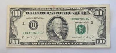 STAR NOTE 1990 $100 Federal Reserve Note Bill Uncirculated Condition - Image 1 of 2