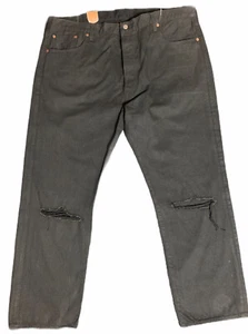 Men's Levi's Original Fit 501 Straight Leg Button Fly Black 42x30 - Picture 1 of 3