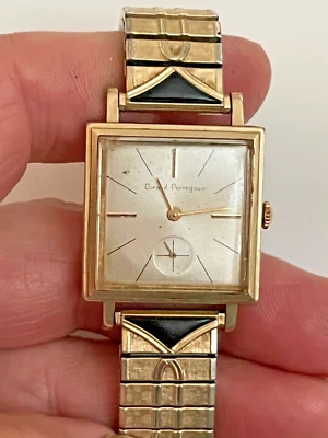 Reloj de vestir cuadrado vintage Gerard Perregaux relleno de oro 10k G.F. Art Deco para hombre Foto 1 de 4