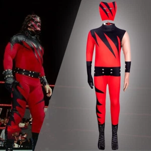 Kids Wrestler Kane Cosplay Costume Role Play Partying Jumpsuit Halloween Outfits - Picture 1 of 8