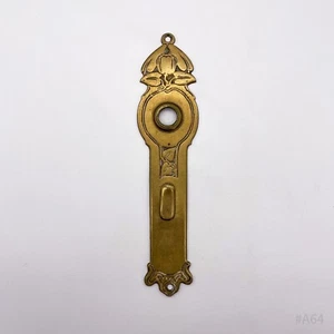 Antiker Messing Türbeschlag Jugendstil Schutzbeschlag Langschild - Art Deco 26cm - Picture 1 of 12