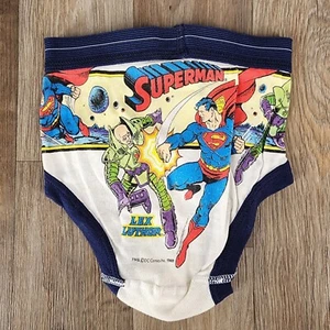 Biancheria intima vintage 1989 Superman & Lex Luthor ragazzo taglia 2 Fruit Of The Loom - Foto 1 di 7