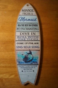 Ratschläge von einer Meerjungfrau Surfbrett Schild Strand Wohndeko tropische maritime Insel - Bild 1 von 5