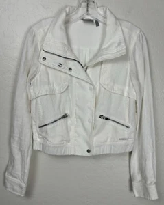 Athleta Linen High Neck Long Sleeve Lightweight Jacket White Size XS 0204 - Picture 1 of 11