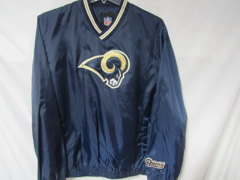 St. Louis Rams Men's Size M L or 2XL Pullover V-Neck Windbreaker Jacket R1 6 Cover