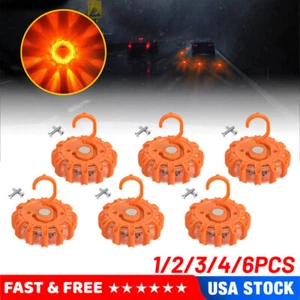 1-6pcs LED Road Flare Emergency Safety Light Flashing Warning Roadside Beacon - Picture 1 of 13