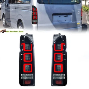 1 Paar Smoke Red V3 3D Full LED Rückleuchten für 04-20 Toyota Hiace Van Rückleuchten - Bild 1 von 22