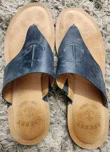 Sperry Top-Sider Größe 8 Anker geprägt blaue LEDERSANDALE Schuhe Damen gebraucht, in einwandfreiem Zustand - Bild 1 von 7