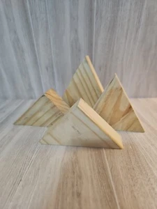 Triangolare in legno forme artigianali legno fai da te decorazione triangolo blocco montagne - Foto 1 di 7