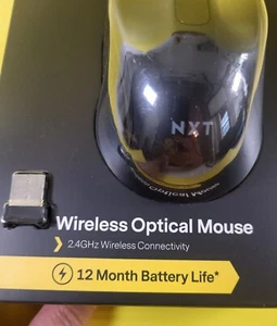 NXT Technologies Wireless Optical USB Mouse Black NX60885 New Sealed Box - Picture 1 of 5