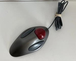 Logitech Trackball Marble Mouse T-BC21 USB Red Ball Wired - Picture 1 of 3