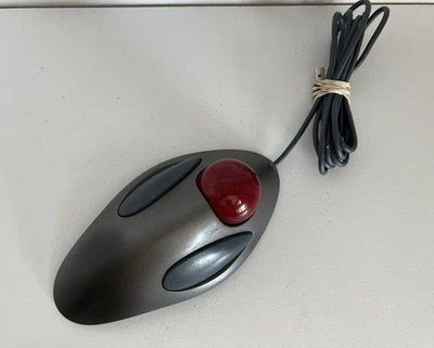 Logitech Trackball Marble Mouse T-BC21 USB Red Ball Wired - Image 1 of 3
