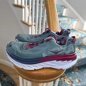 Women’s Hoka One One Bondi 5 Blue Red Running Trainers Size 8 GREAT TREAD *Read* - Picture 1 of 7