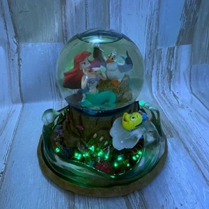 Rare The Little Mermaid Ariel Flounder Snow Globe Music Box Disney - Picture 1 of 10