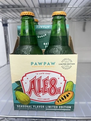 最佳价格 Ale-8 One 限量版 Pawpaw 苏打水 4 包 未开封爪 罕见  — 第 1/2 张图片