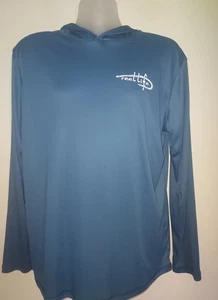 Reel Life Men's Fishing Hoodie Large Sun Protection Long Seeve Lightweight Blue - Picture 1 of 6