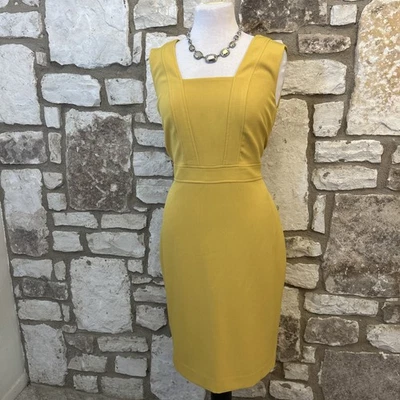 Kasper Sheath Dress 10 Mustard Yellow Sleeveless Career Professional Work - Image 1 of 4