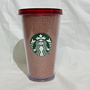 Vaso de viaje Starbucks rosa/rojo brillo 16 oz taza fría con logotipo de sirena acrílico - Imagen 1 de 9