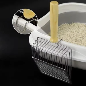 with Wooden Handle Cat Litter Scoop Non-Stick Cat cleaning tools - Picture 1 of 8
